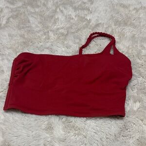 Red One-Shoulder Crop Top